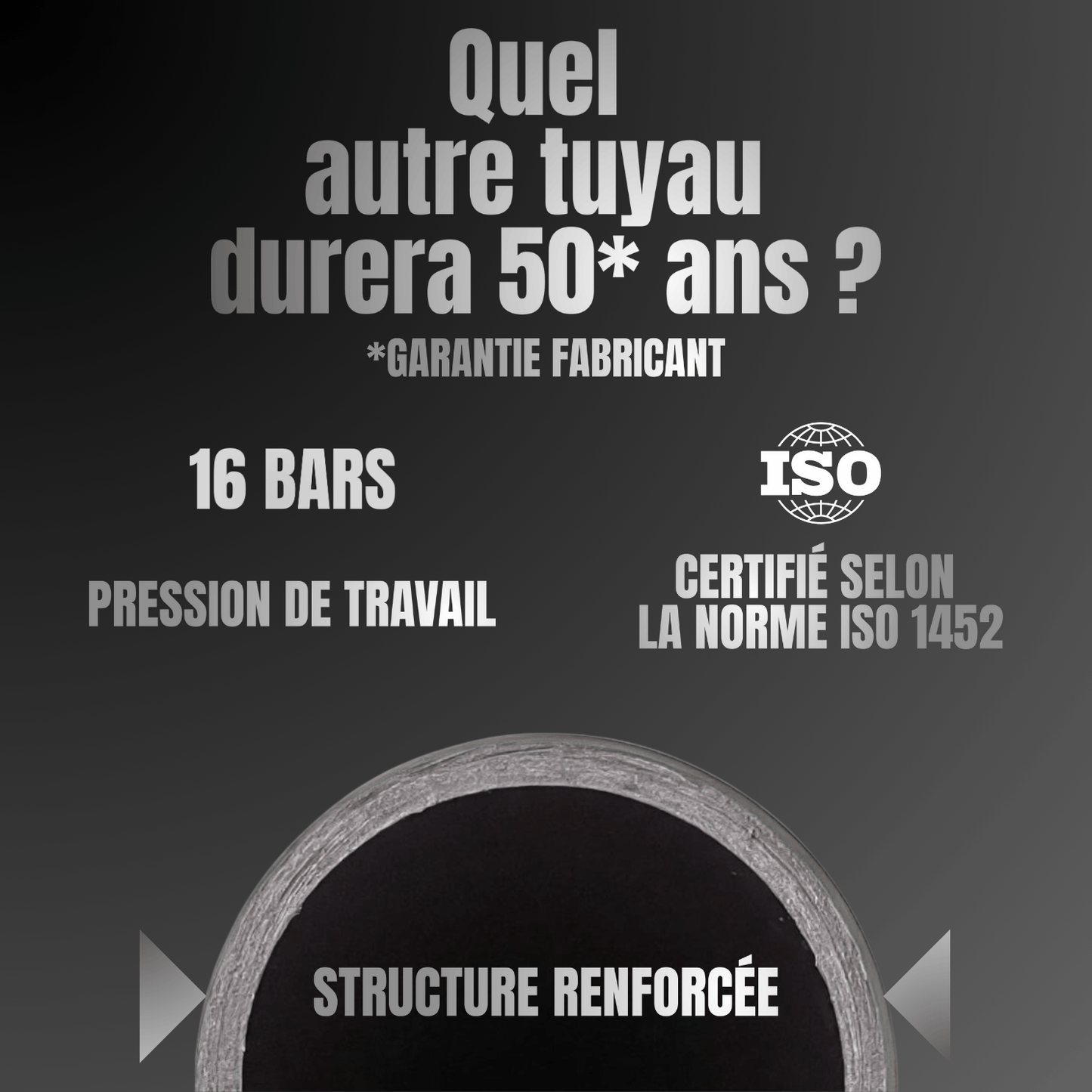Tube PVC rigide PN16 chanfreiné - À la découpe - Prêt au collage, longueur au choix