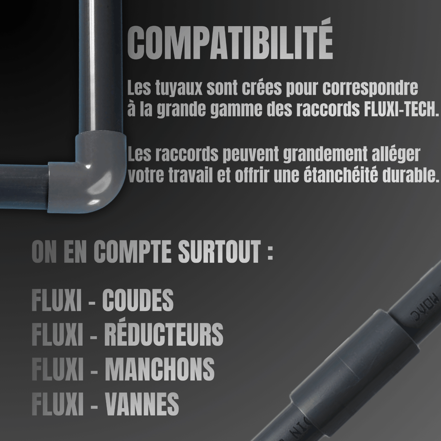 Tube PVC rigide PN16 chanfreiné - À la découpe - Prêt au collage, longueur au choix