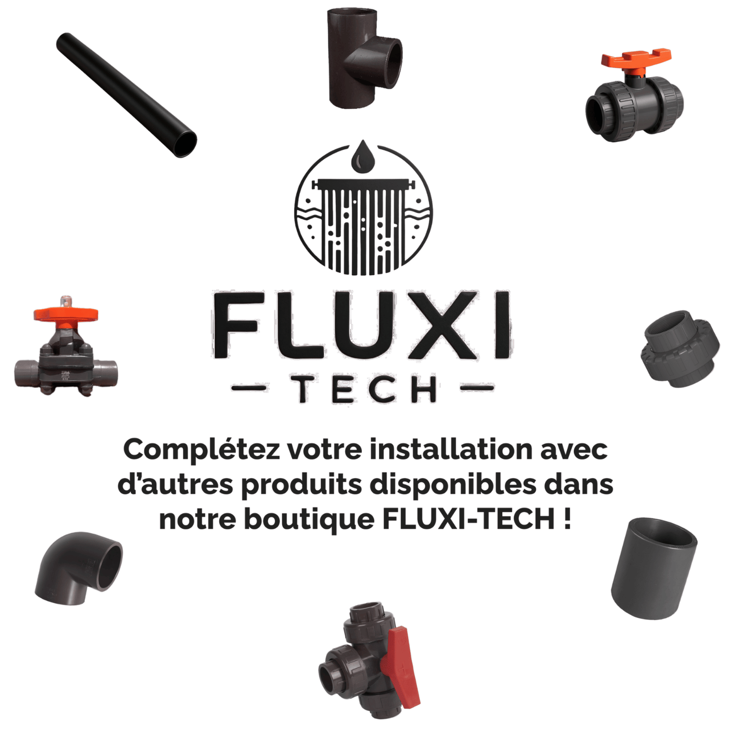 Tube PVC rigide PN16 chanfreiné - À la découpe - Prêt au collage, longueur au choix