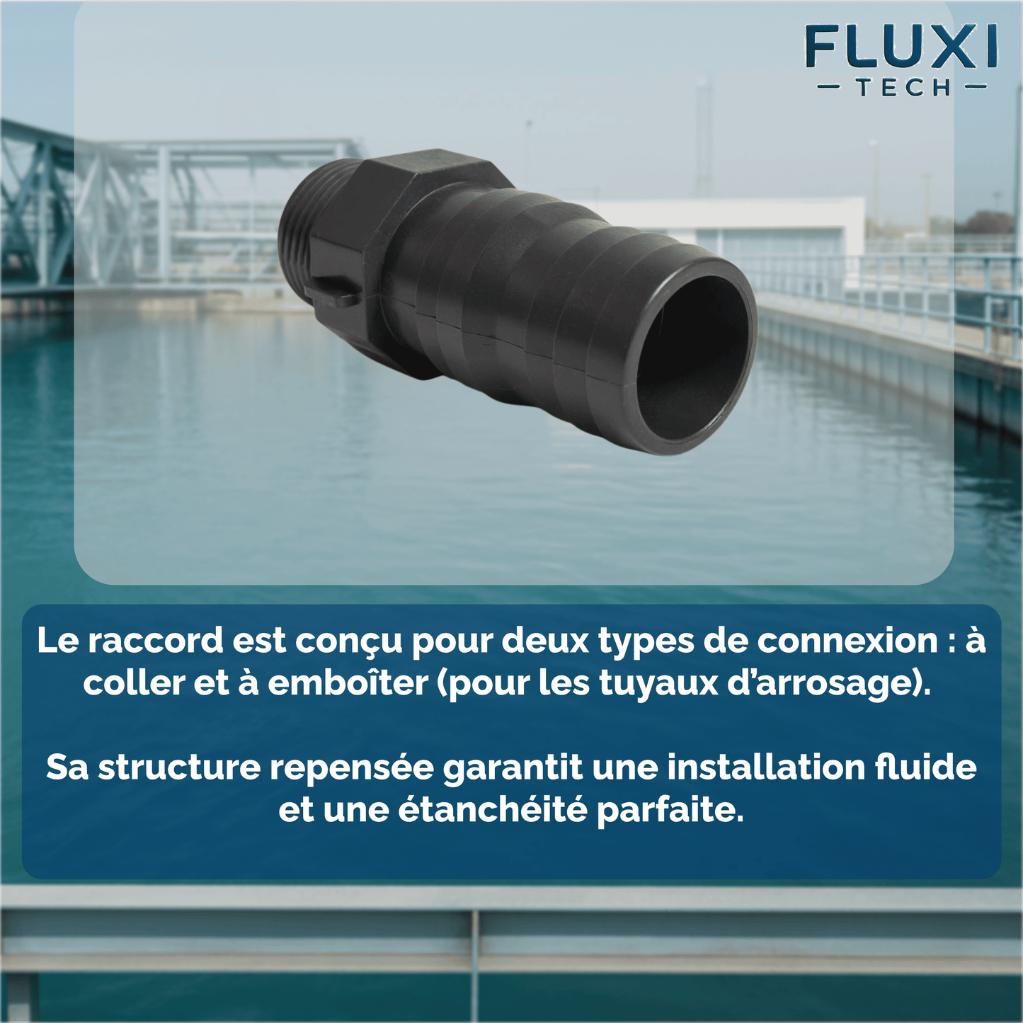 Raccord mâle cannelé en PVC pour tuyaux en gomme (tuyaux d'arossage)