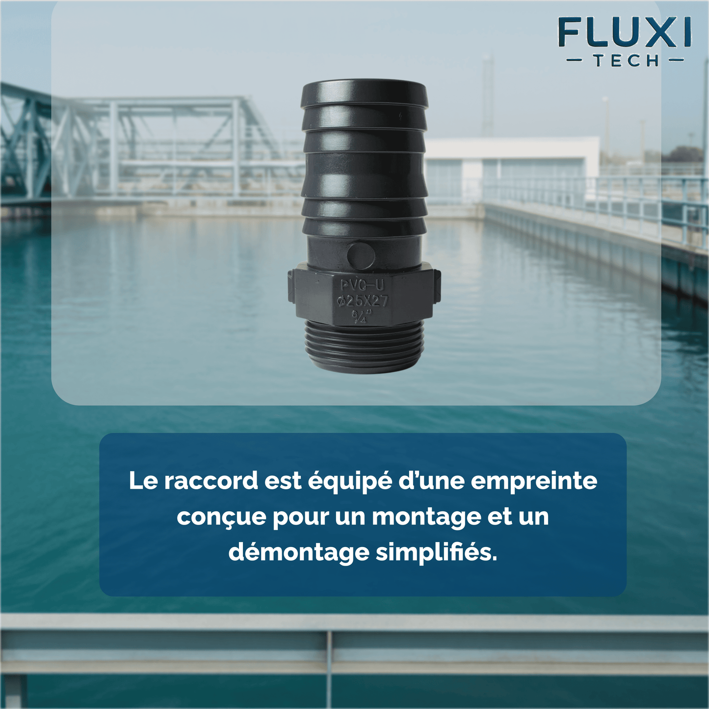 Raccord mâle cannelé en PVC pour tuyaux en gomme (tuyaux d'arossage)