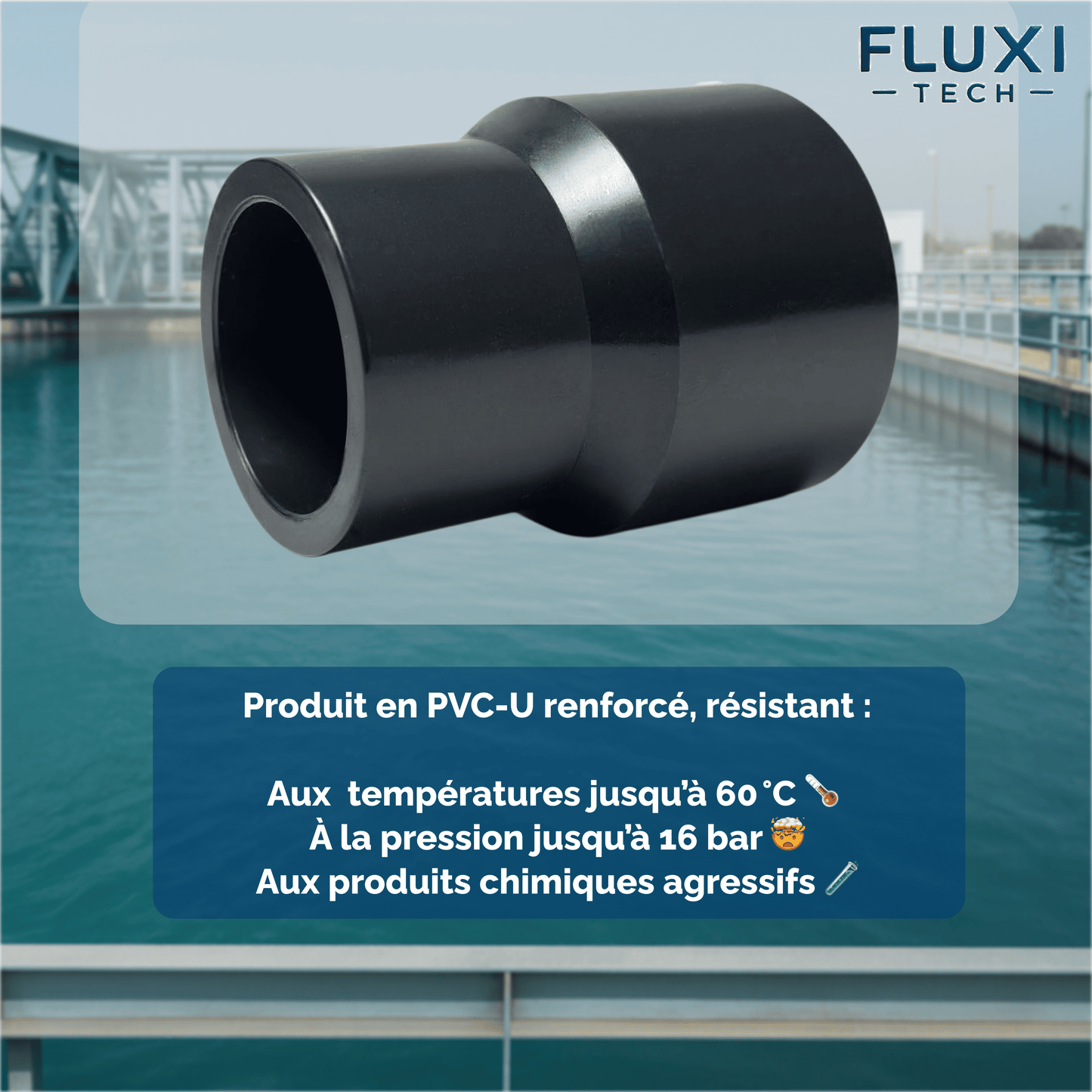 Manchon réducteur en PVC à Coller