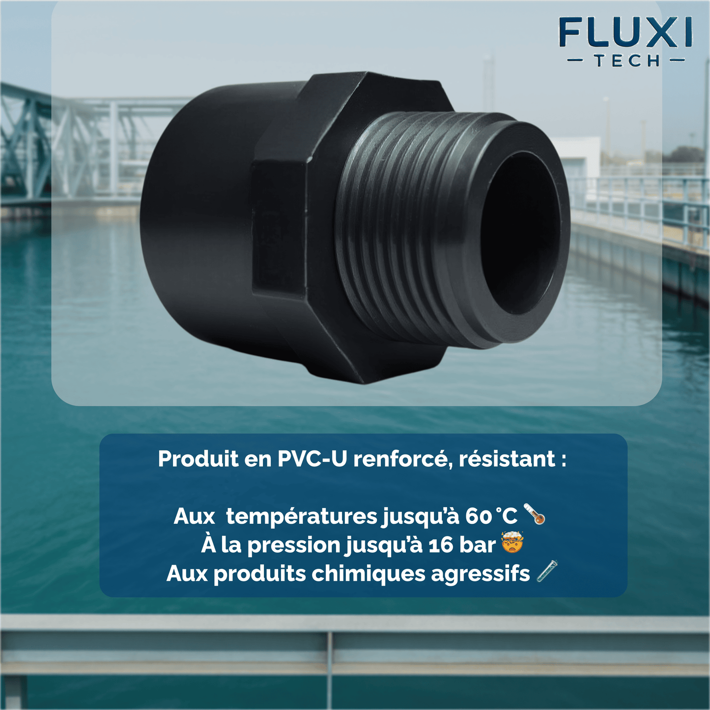 Adaptateur Embout Femelle à Coller / Embout Mâle à Visser en PVC