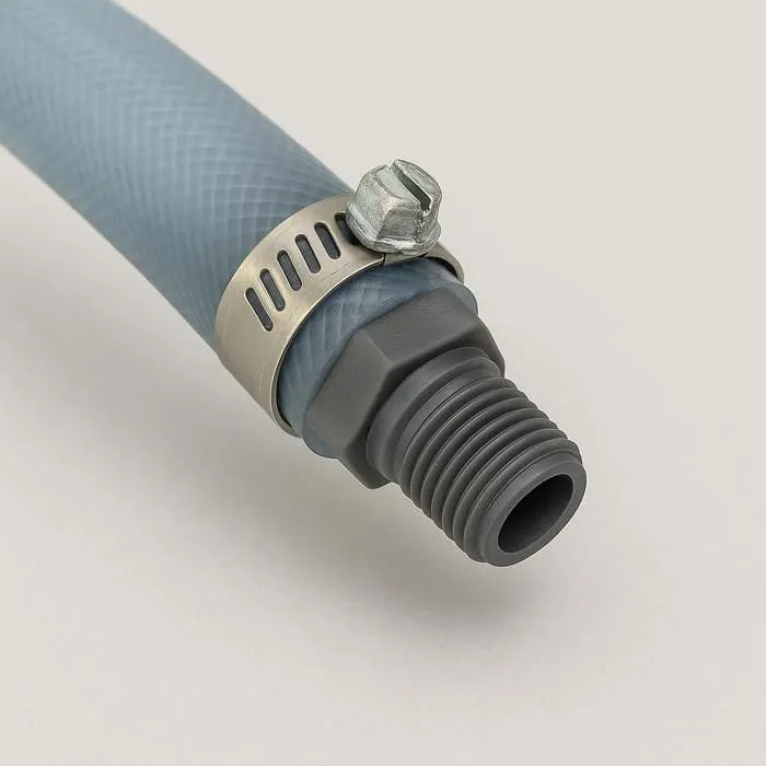 Raccord mâle cannelé en PVC pour tuyaux en gomme (tuyaux d'arossage)