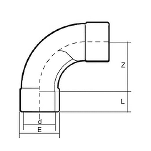 Coude grand rayon 90° en PVC  - À coller- PN16