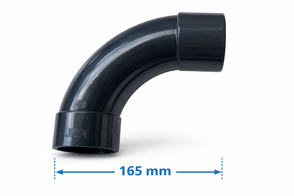 Coude grand rayon 90° en PVC  - À coller- PN16