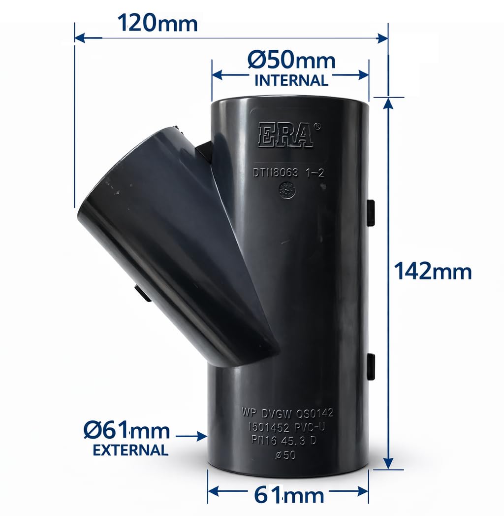 Raccord PVC en Y 45° à coller - PN16