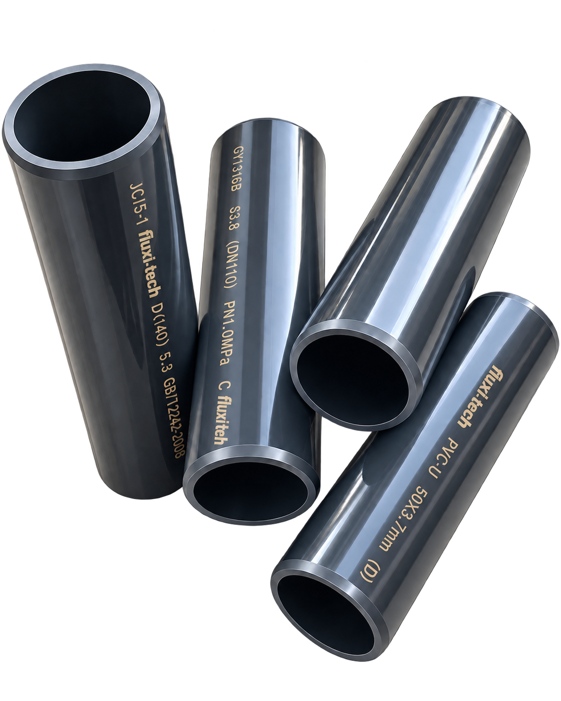 Tube PVC Rigide PN16 – Double Chanfrein (Prêt à Coller) – Longuer 10-50 cm – Pack de 4