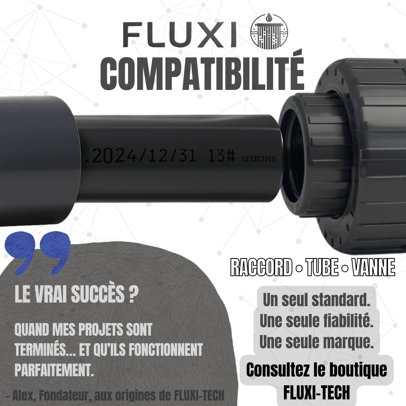 Clapet anti-retour conique PVC-U à ressort – PN16 – Raccord à coller