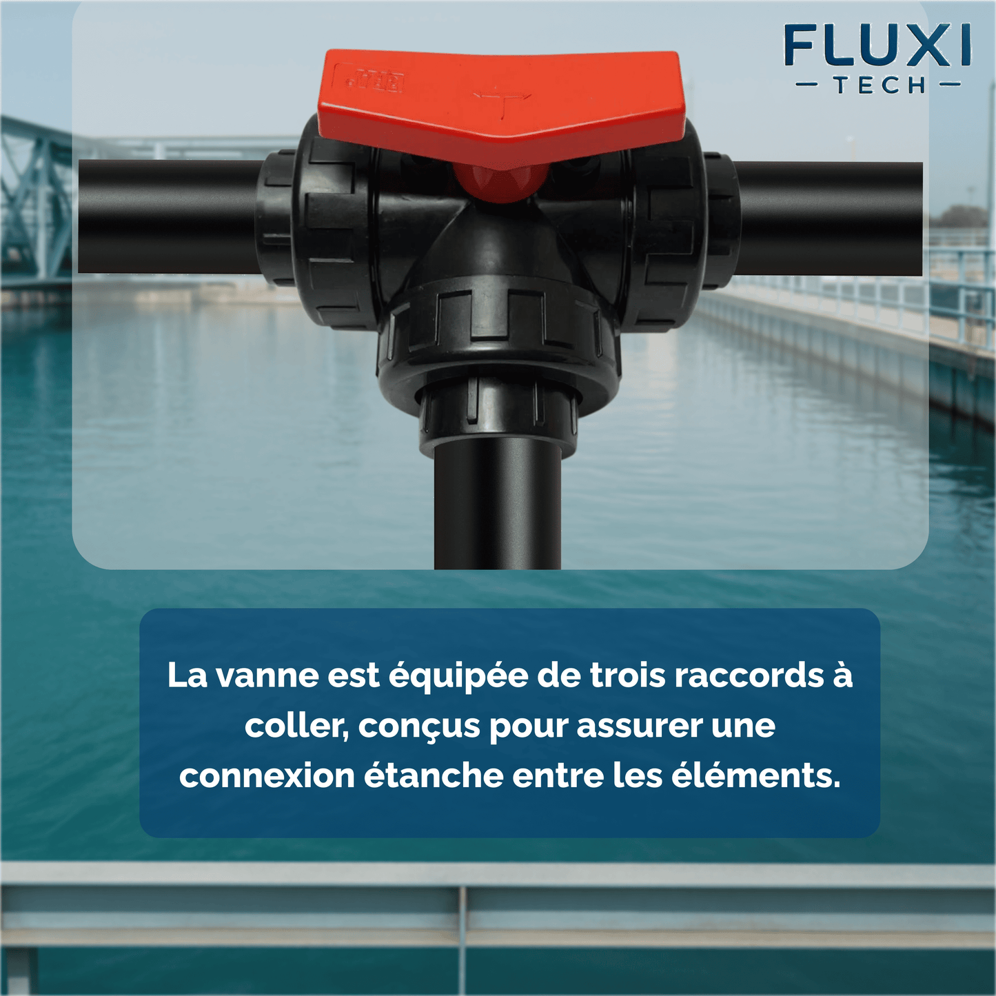 Vanne à Bille 3 Voies - en PVC - à Coller