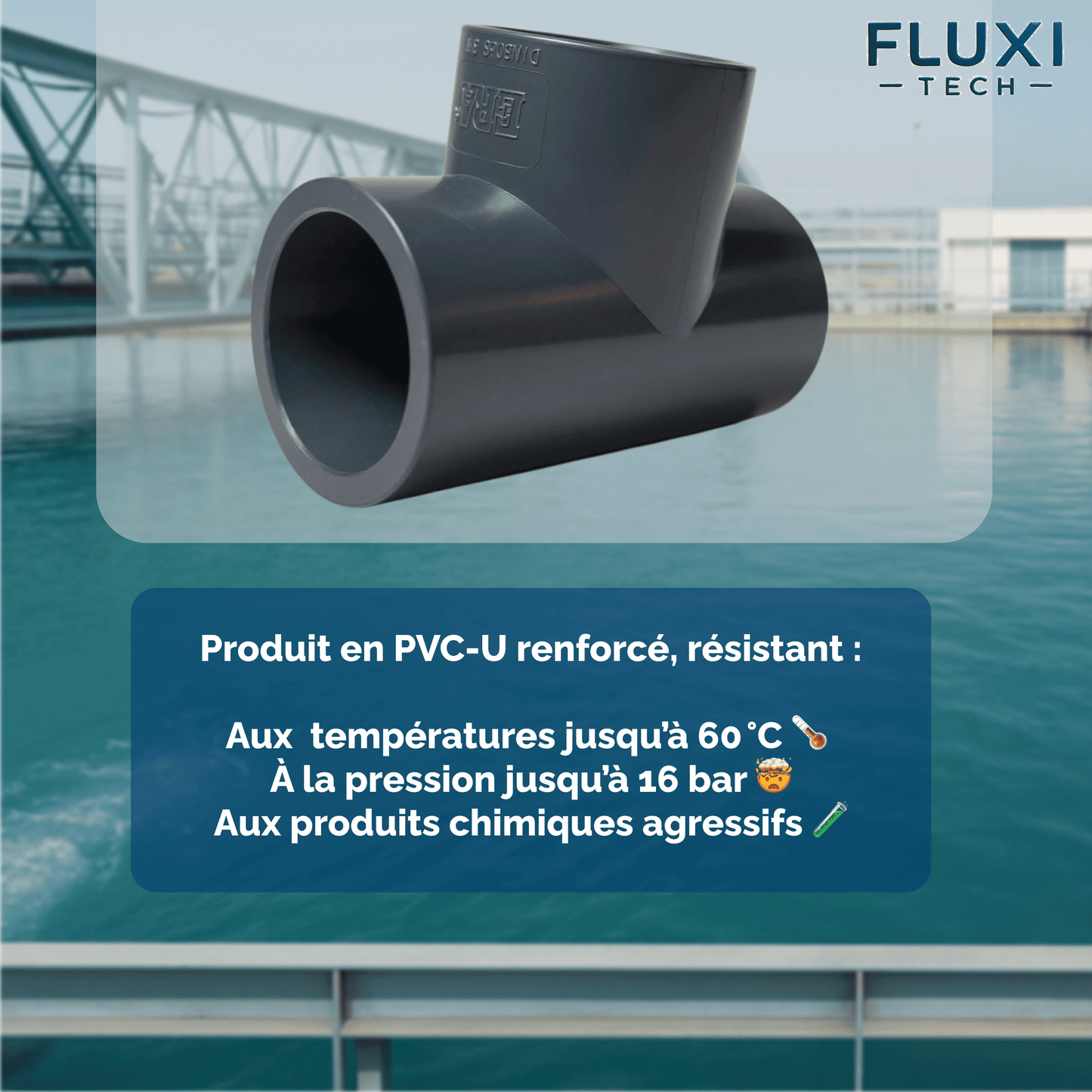 Té droit en PVC à Coller