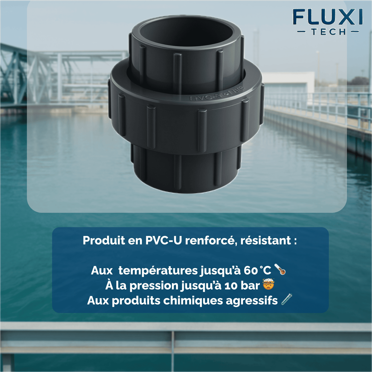 Raccord union en PVC à Coller