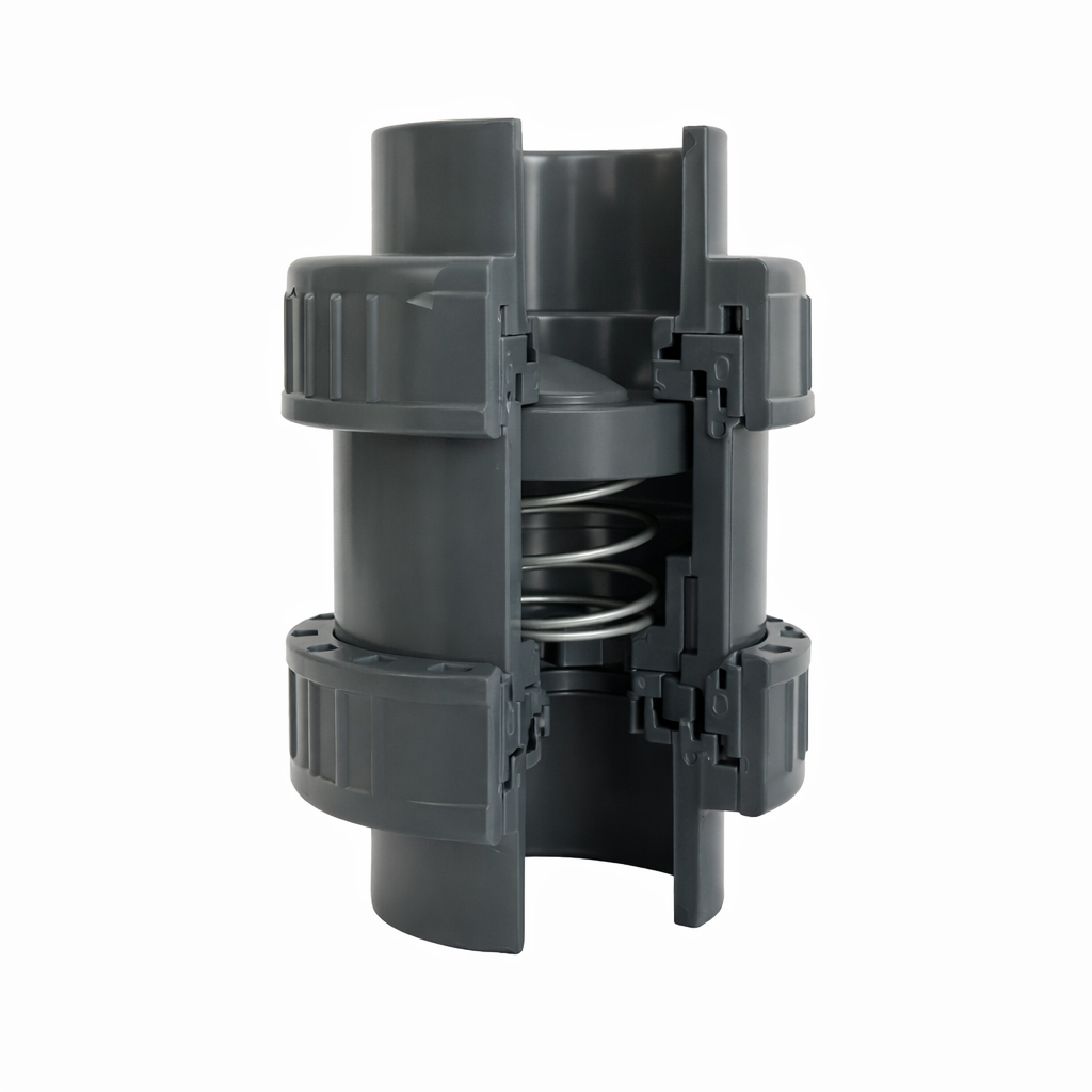 Clapet anti-retour conique PVC-U à ressort – PN16 – Raccord à coller