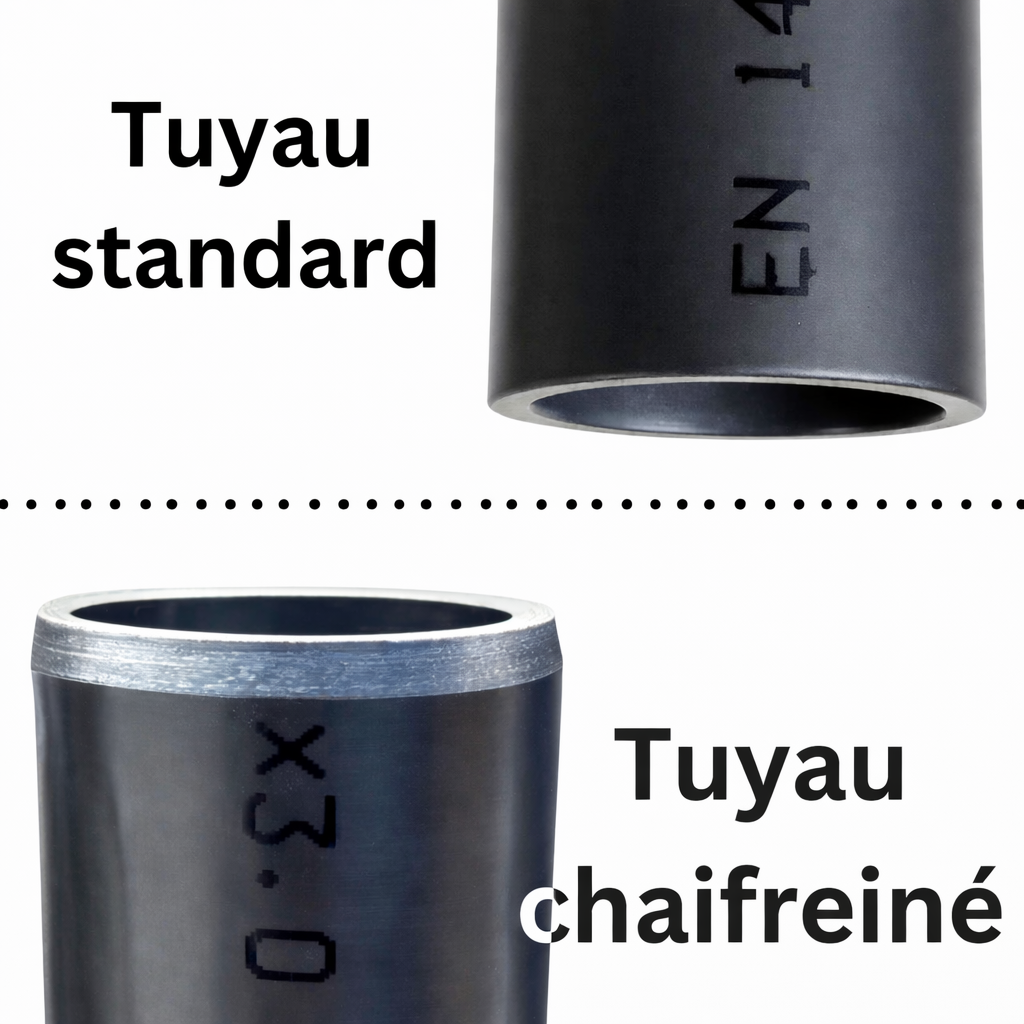 Tube PVC rigide PN16 chanfreiné - À la découpe - Prêt au collage, longueur au choix